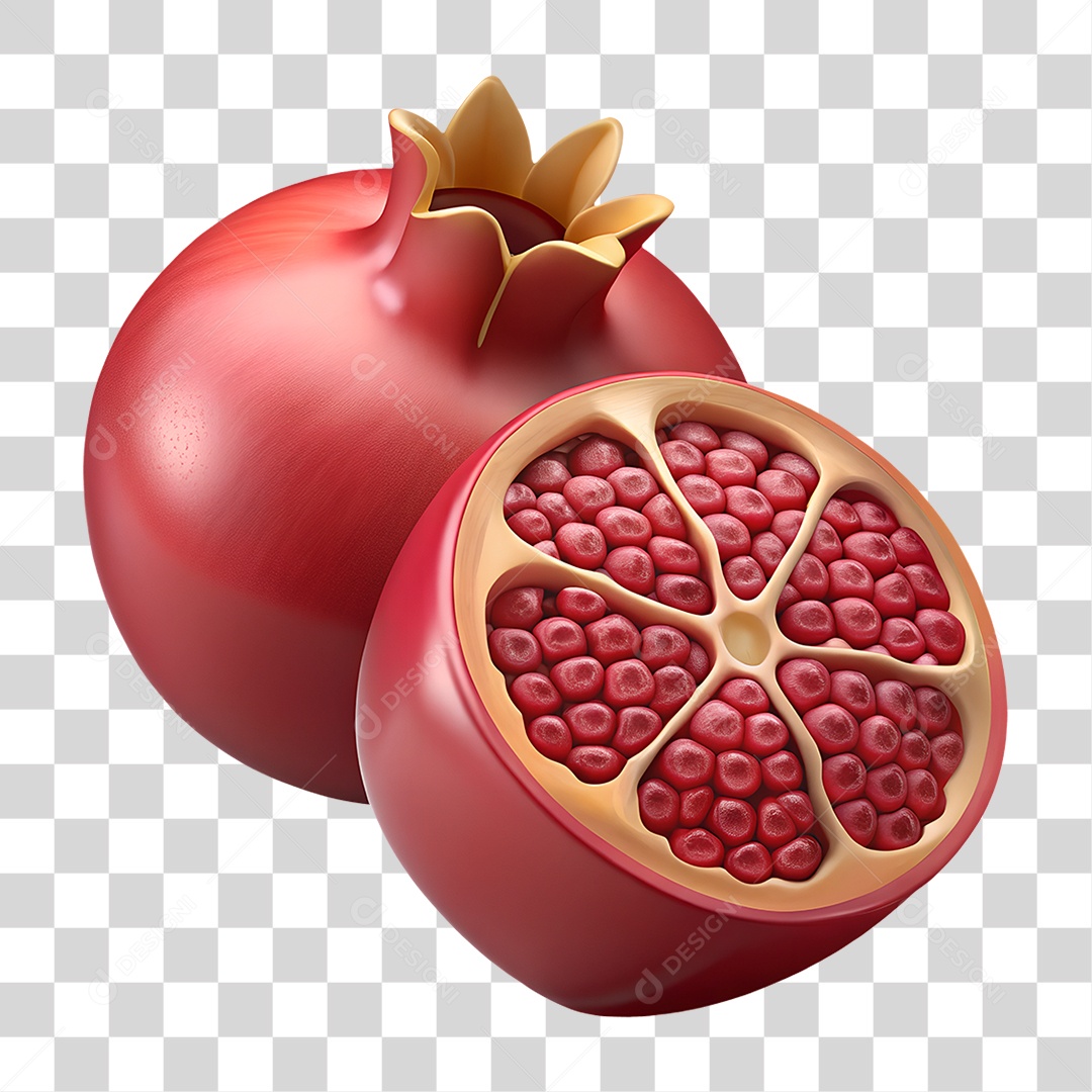 Romãs Vermelhas PNG Transparente