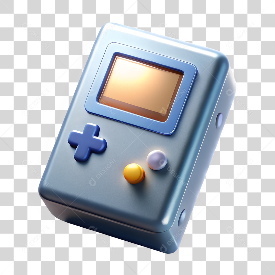 Vídeo Game Antigo Azul Metálico PNG Transparente