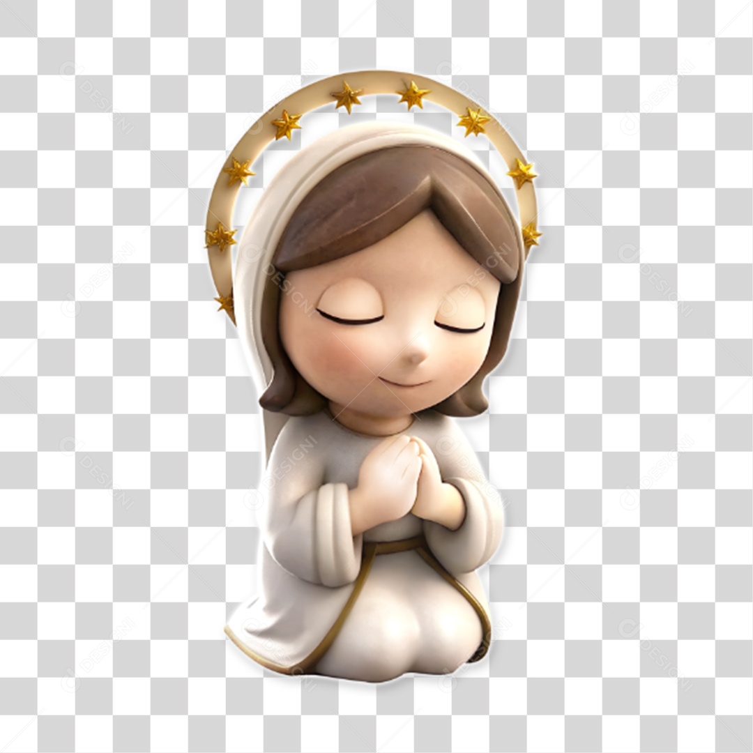 Boneca com Imagem Semelhante a Virgem Maria PNG Transparente