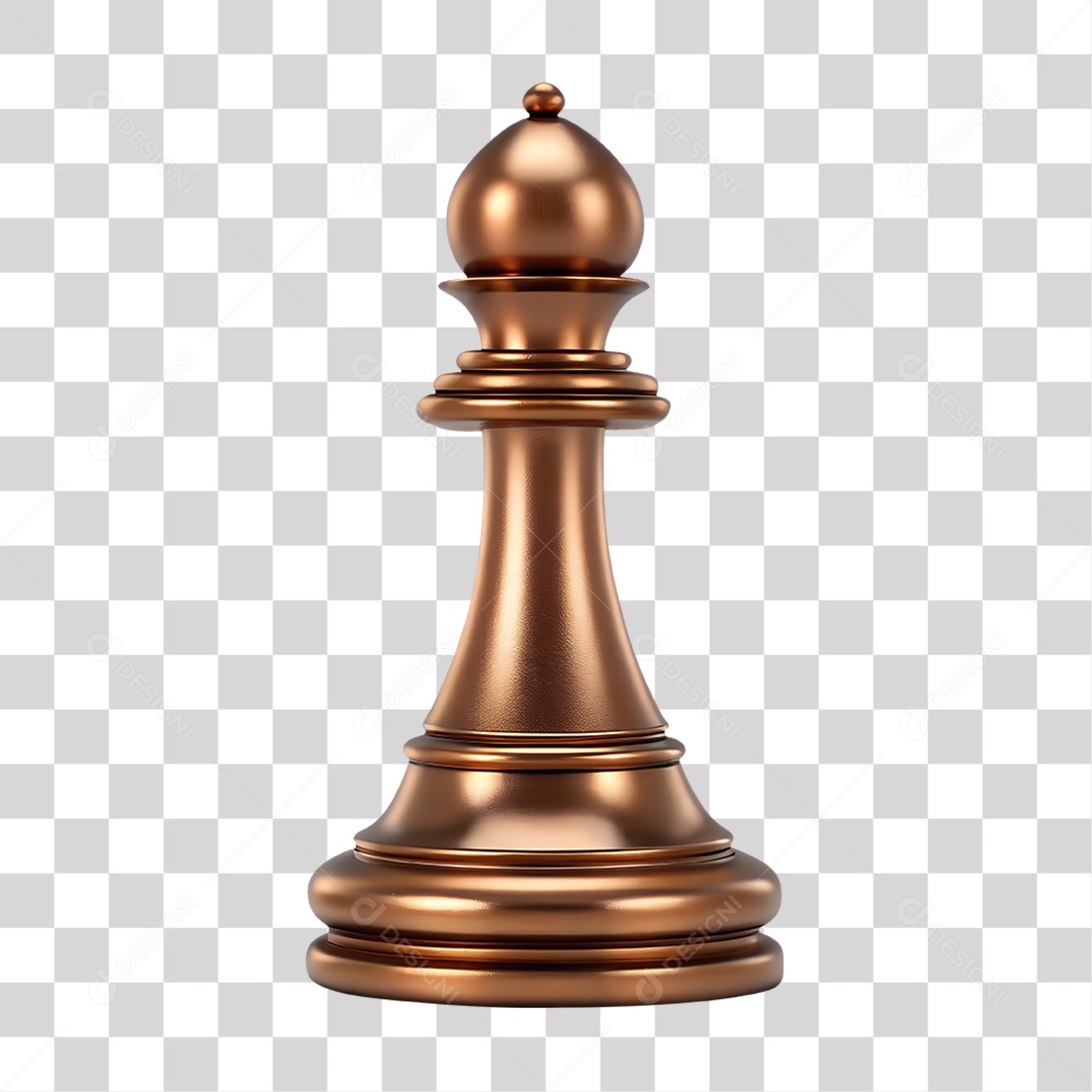 Bispo de Xadrez em Bronze PNG Transparente