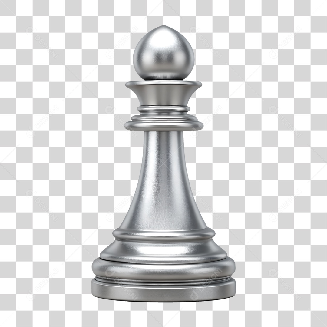 Bispo de Xadrez em Prata PNG Transparente