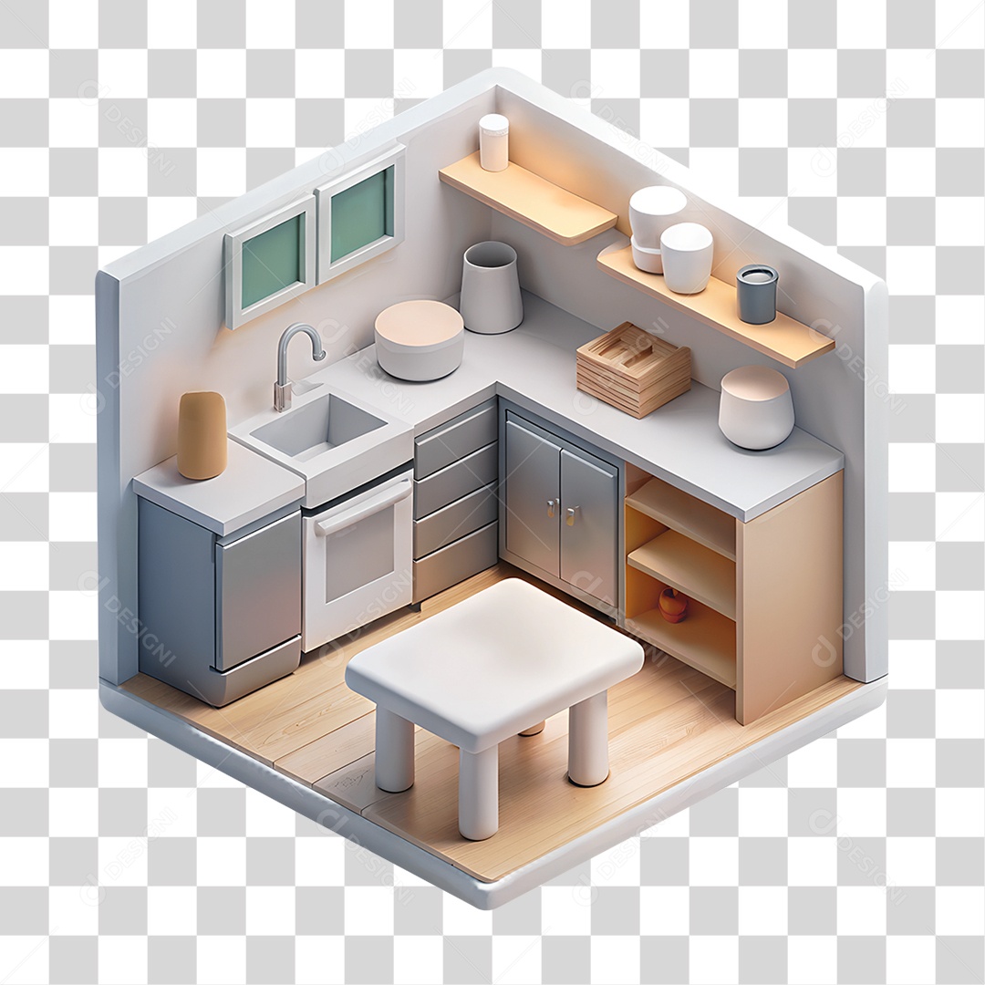 Cozinha Isométrica PNG Transparente