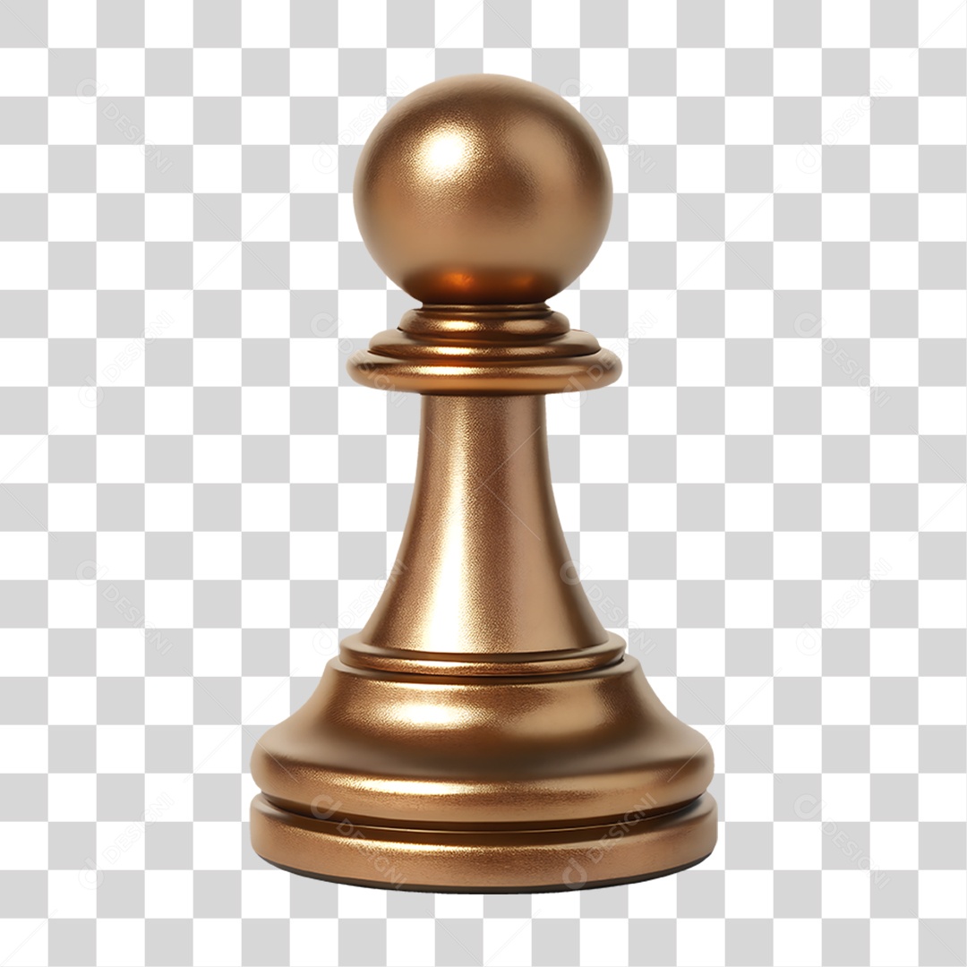 Peão de Xadrez em Bronze PNG Transparente