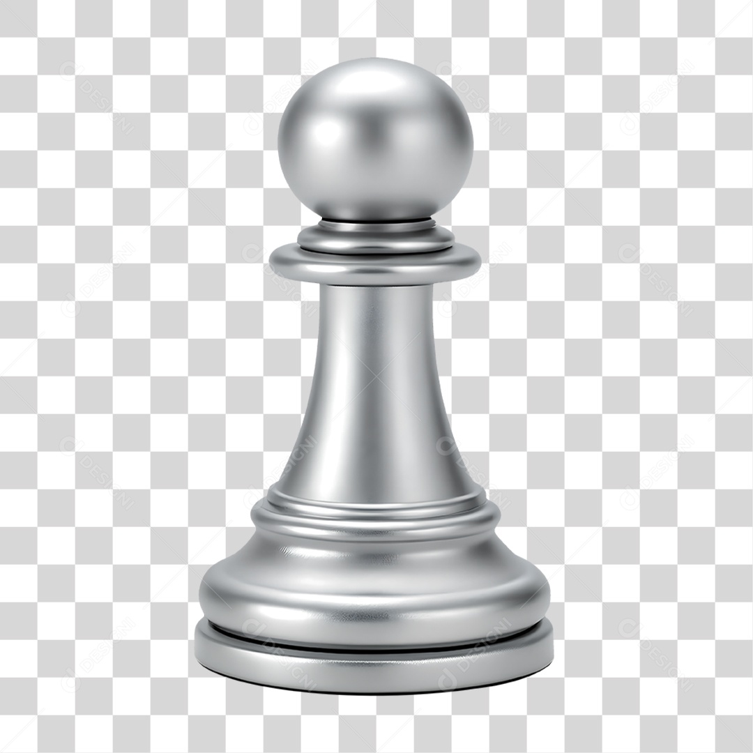 Silver Chess Pawn Transparent PNG