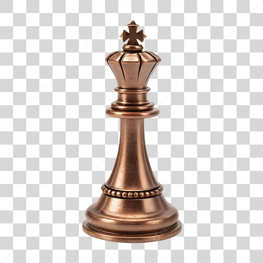 Rainha de Xadrez em Bronze PNG Transparente