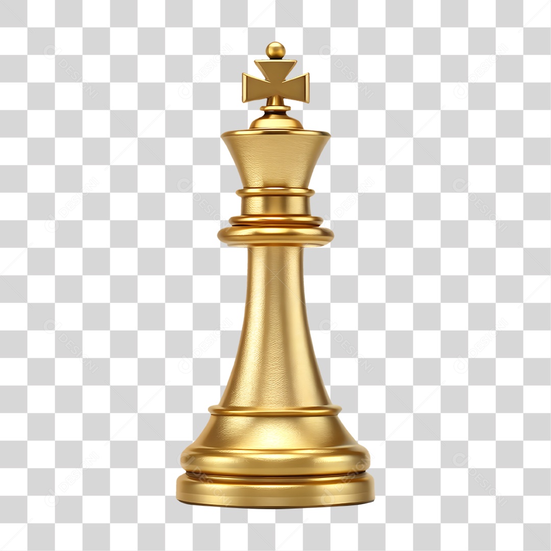 Rei de Xadrez em Ouro PNG Transparente