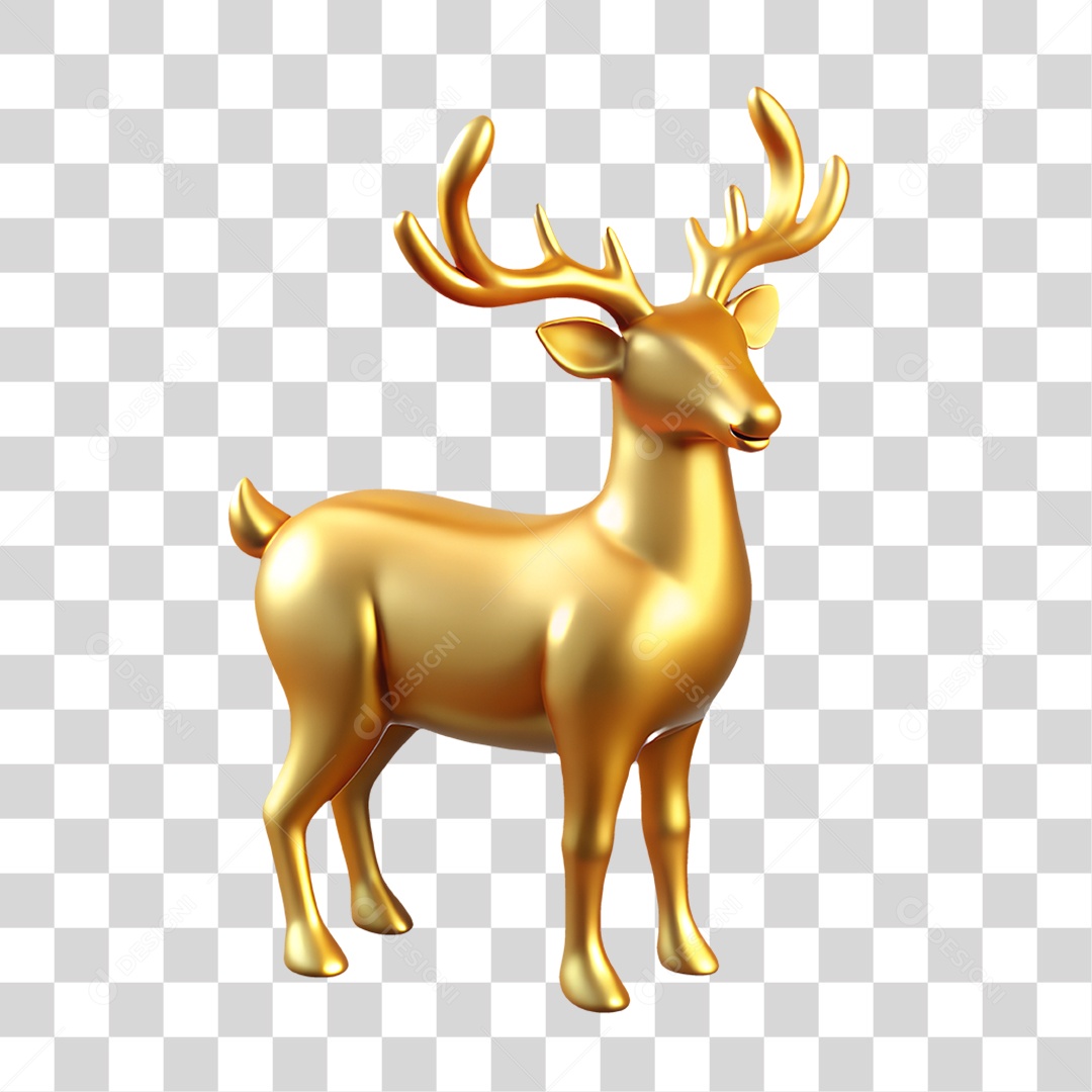 Rena Dourada PNG Transparente