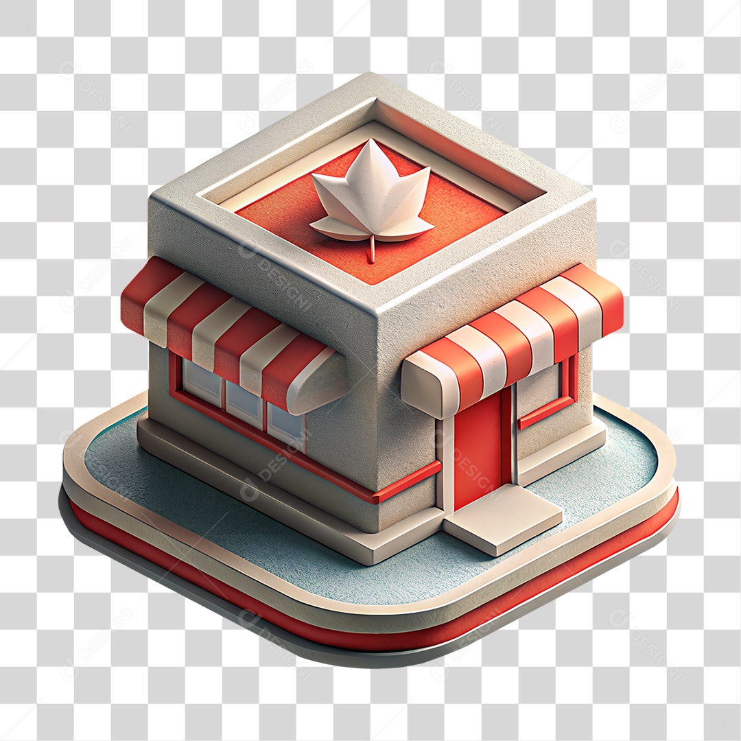 Restaurante Canadense Isométrico PNG Transparente