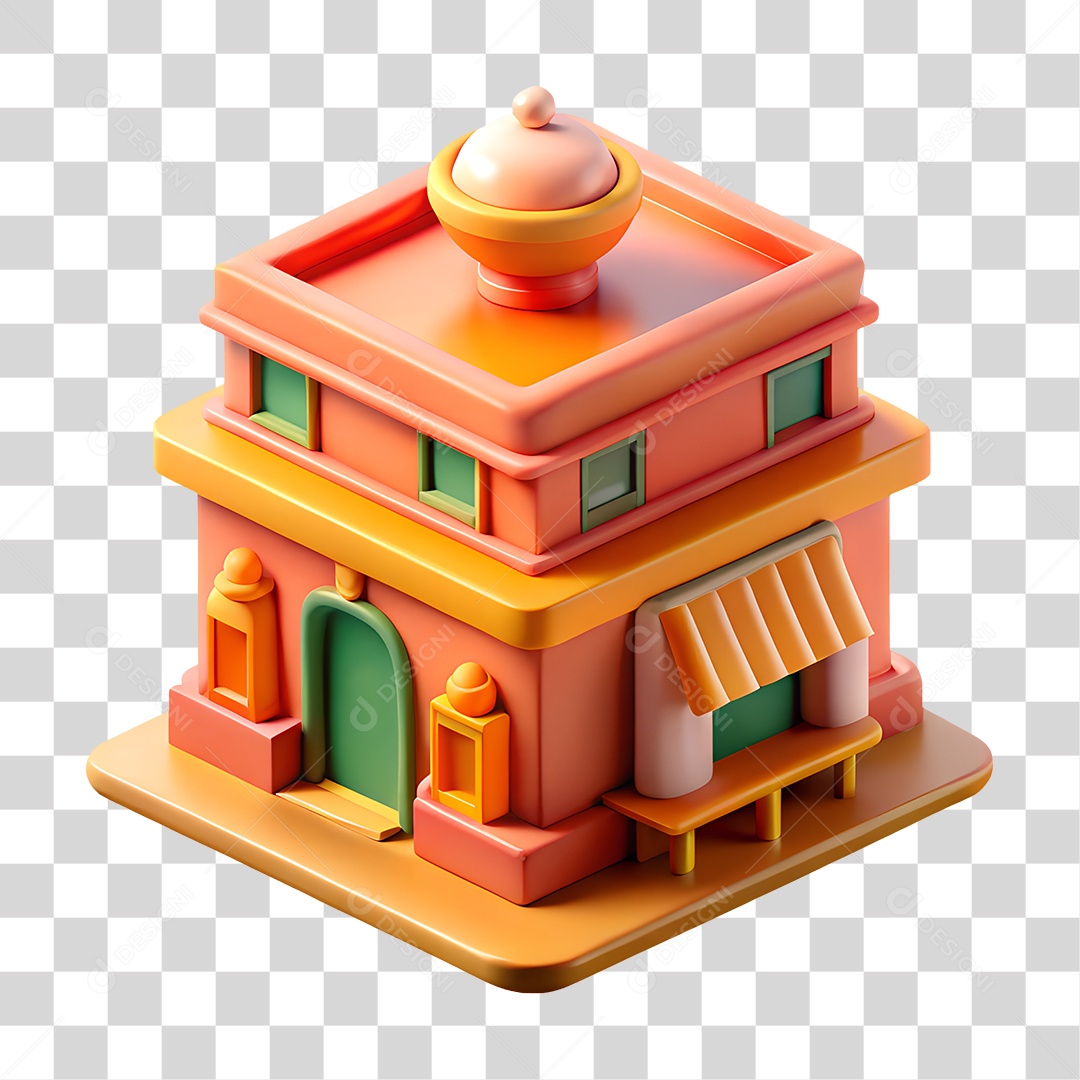 Restaurante Indiano Isométrico PNG Transparente