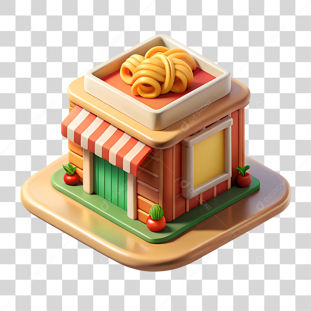 Restaurante Italiano Isométrico PNG Transparente