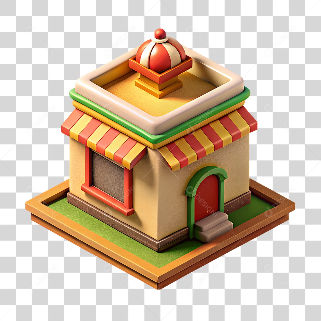 Restaurante Mexicano Isométrico PNG Transparente