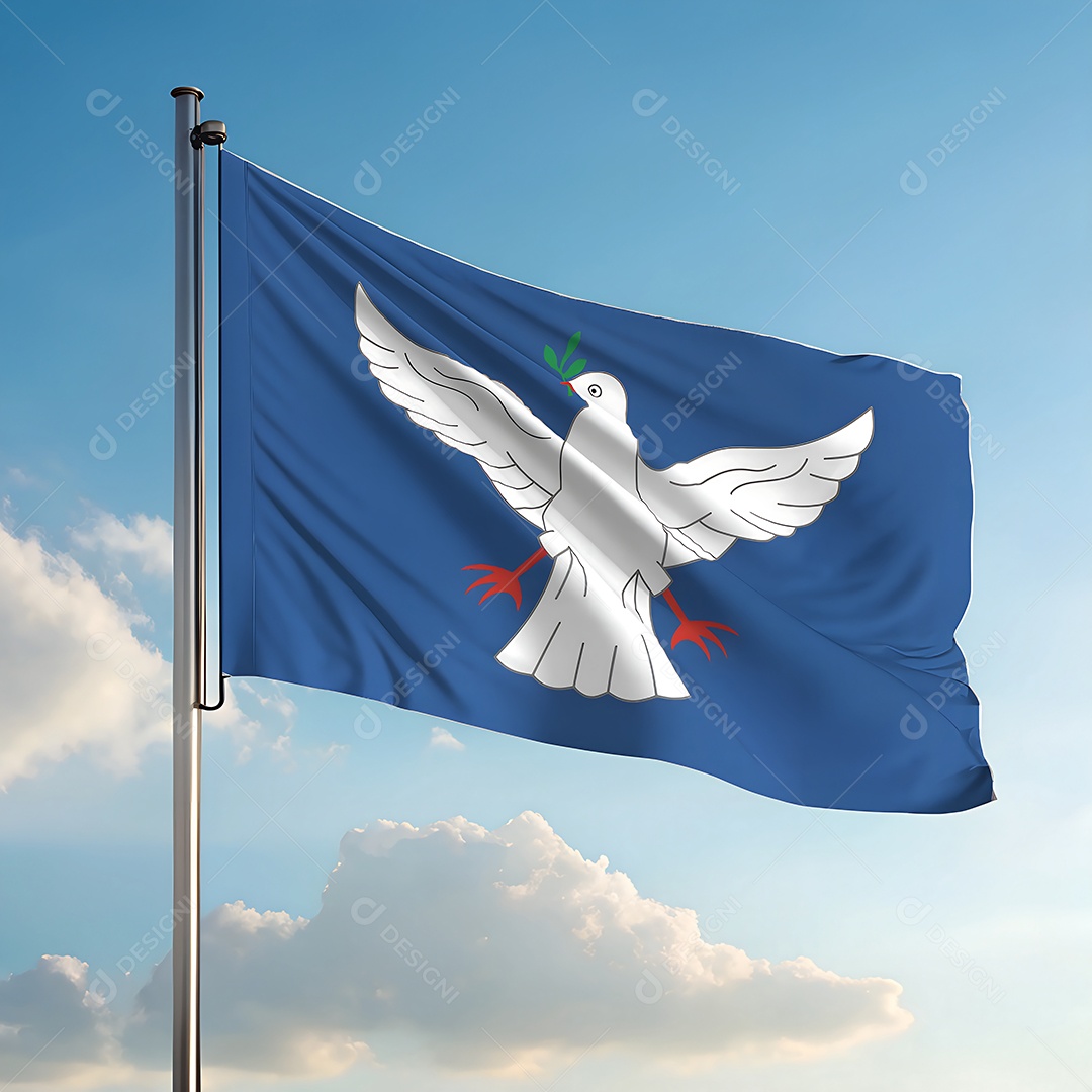 Bandeira da cidade de Salvador hasteada ao ar livre