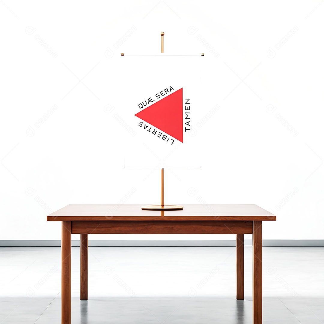 Bandeira do estado de Minas Gerais em cima de uma mesa