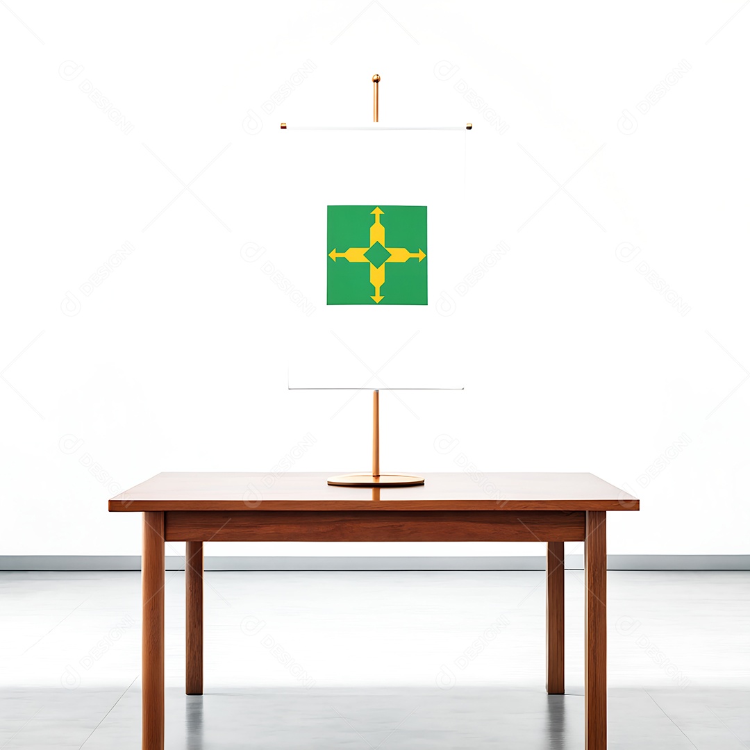 Bandeira de Brasília Distrito Federal em cima de uma mesa