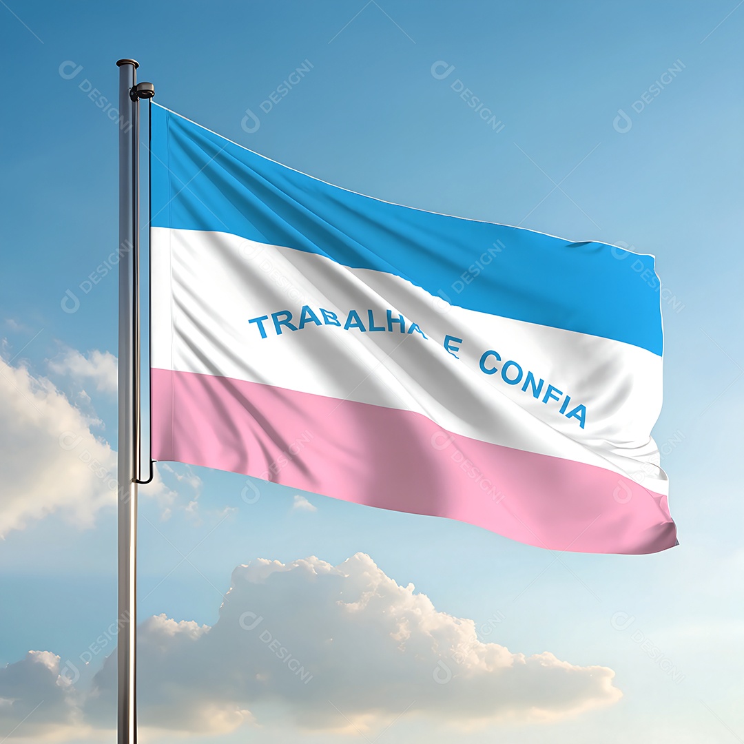 Bandeira do estado do Espírito Santo hasteada ao ar livre