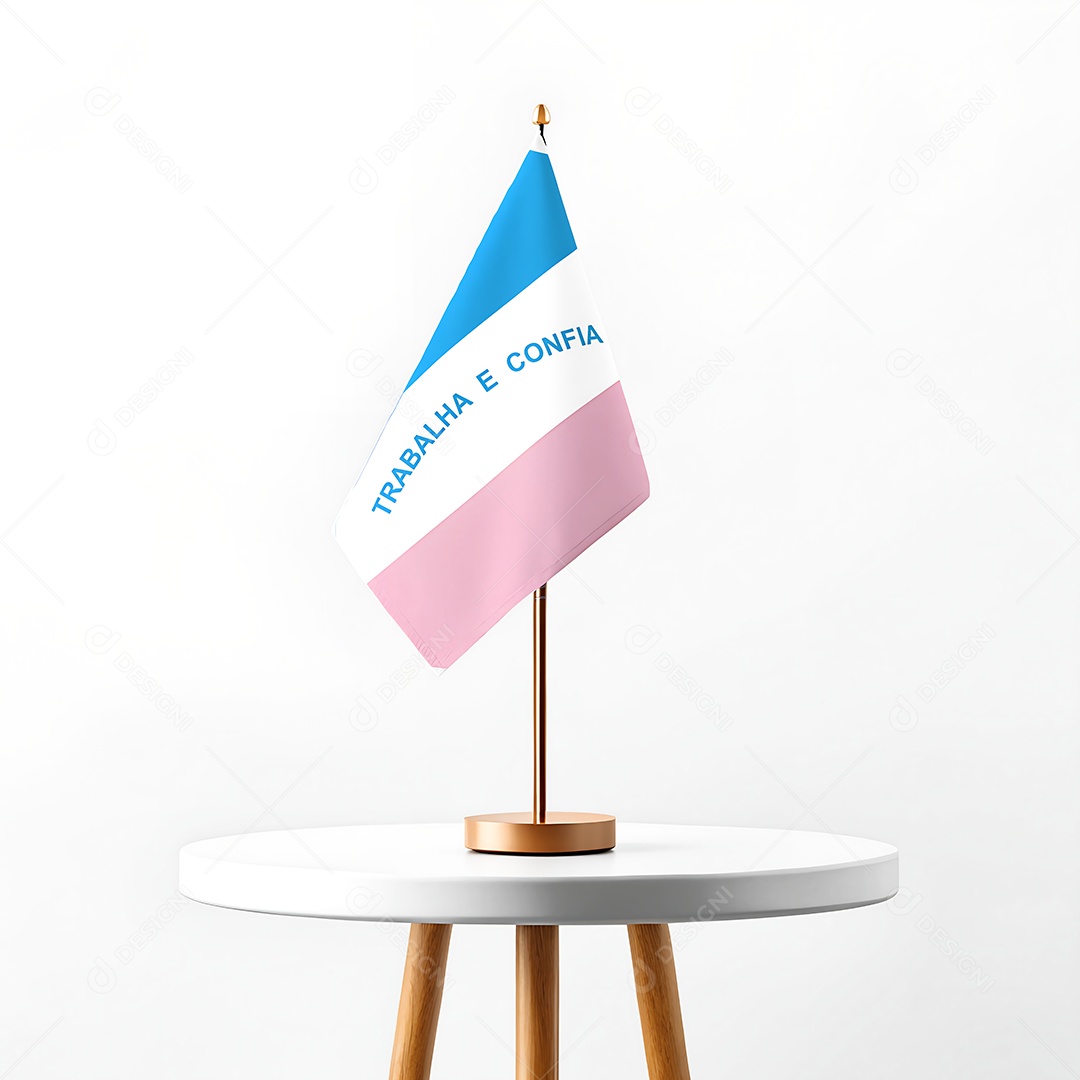 Mini bandeira do estado do Espírito Santo hasteada em cima de