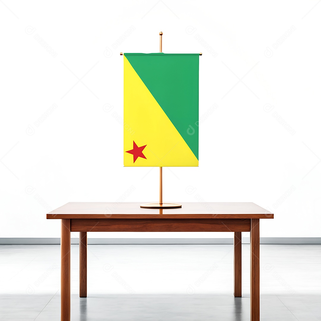 Bandeira do estado do Acre em cima de uma mesa