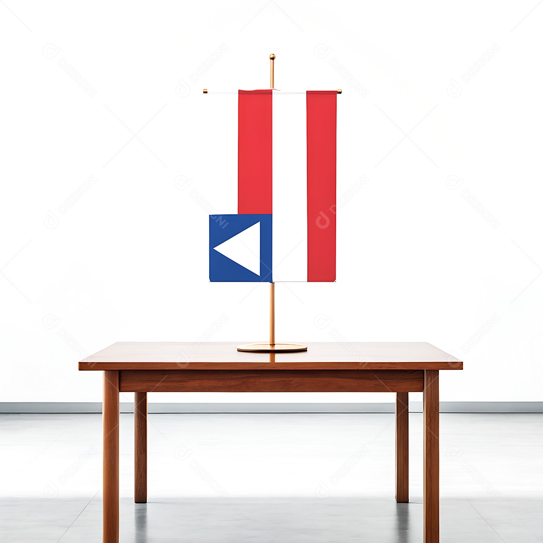 Bandeira do estado da Bahia em cima de uma mesa