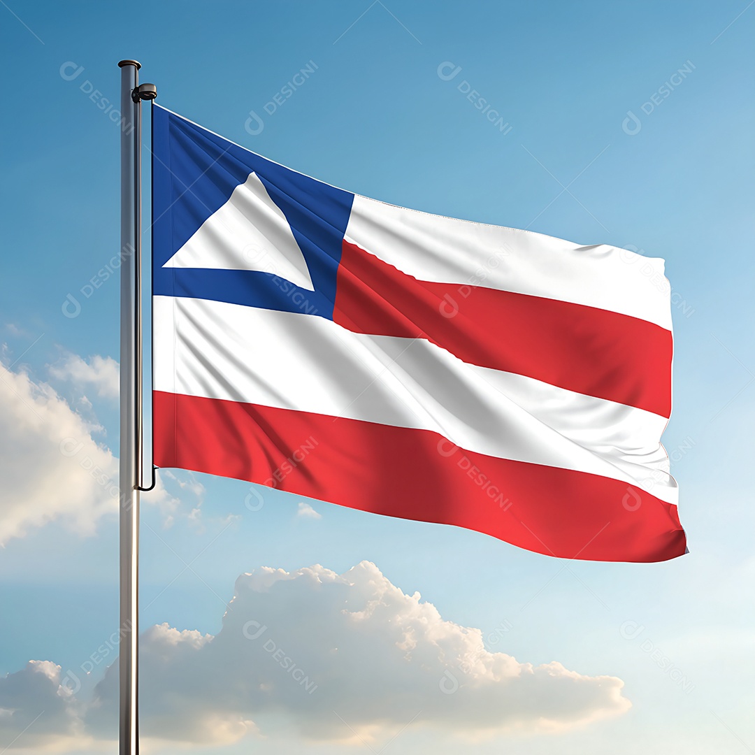 Bandeira do estado da Bahia hasteada ao ar livre