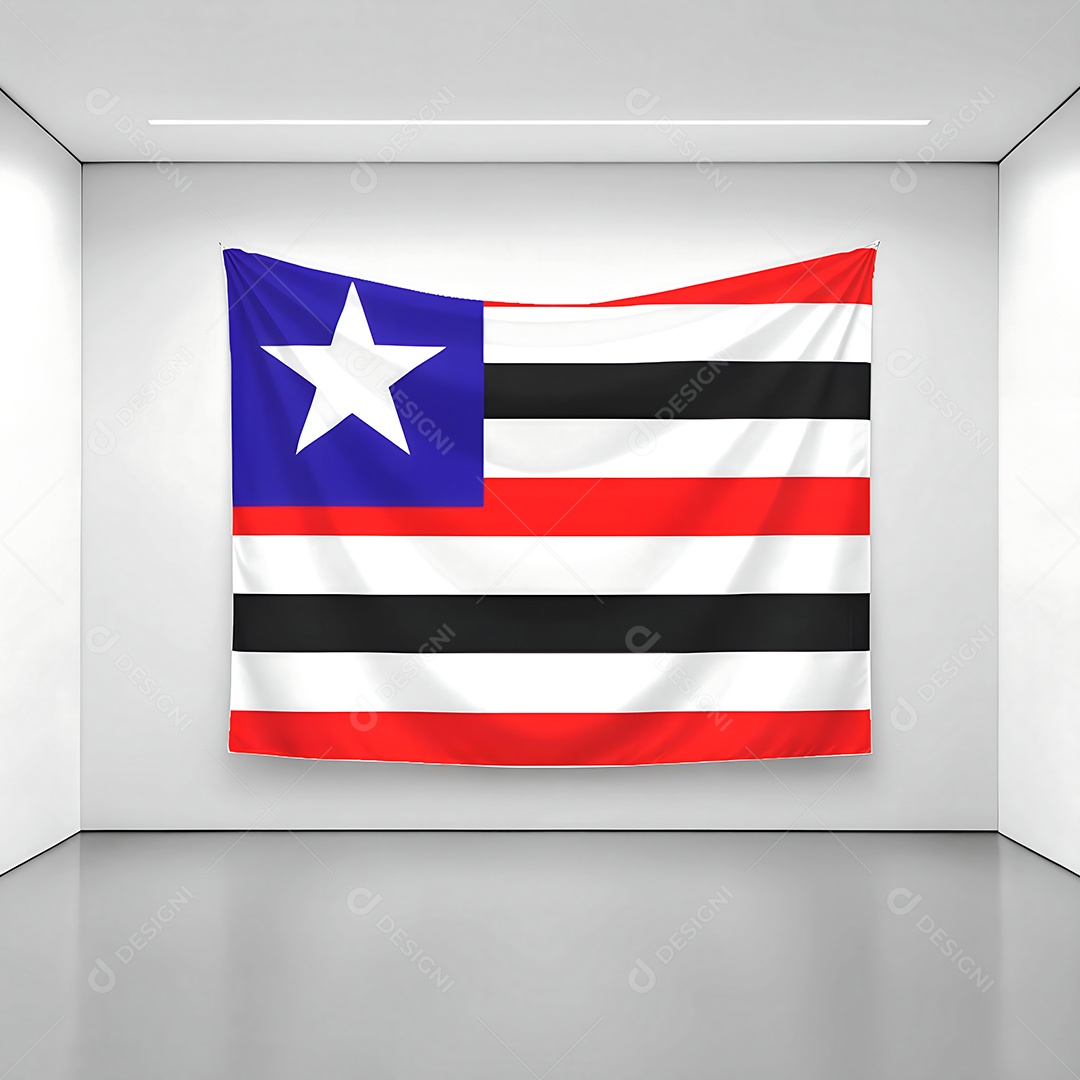 Bandeira do estado do Maranhão exposta em uma parede