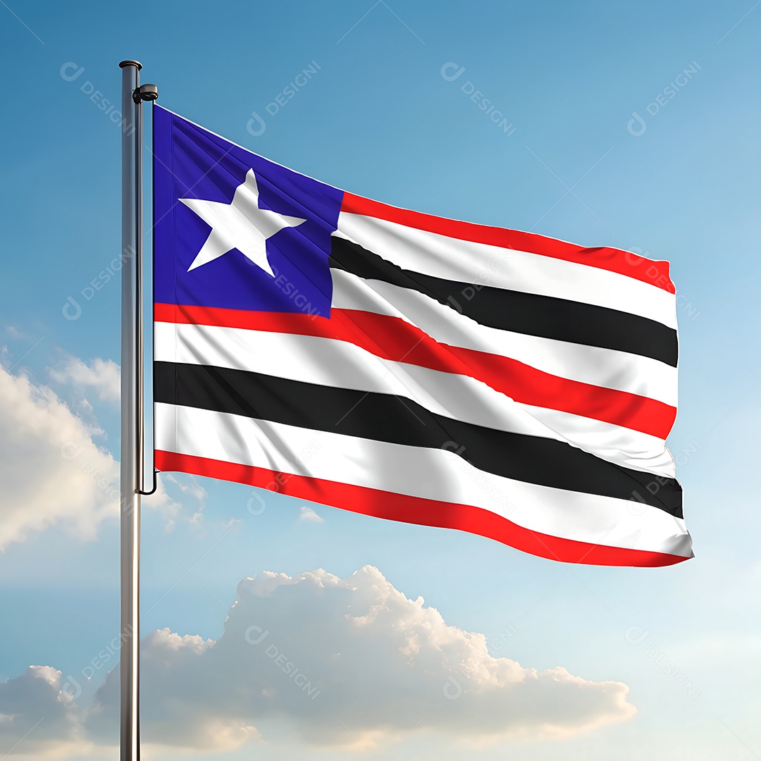 Bandeira do estado do Maranhão hasteada ao ar livre