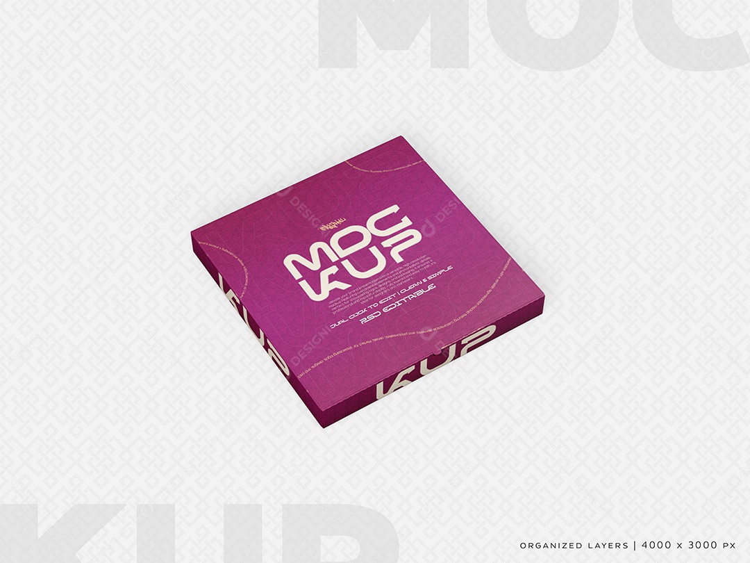 Caixa de Pizza Mockup PSD Editável