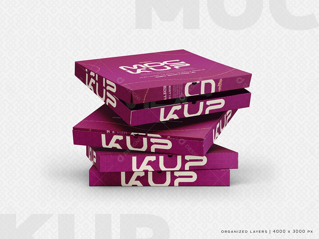 Caixas de Pizza Mockup PSD Editável