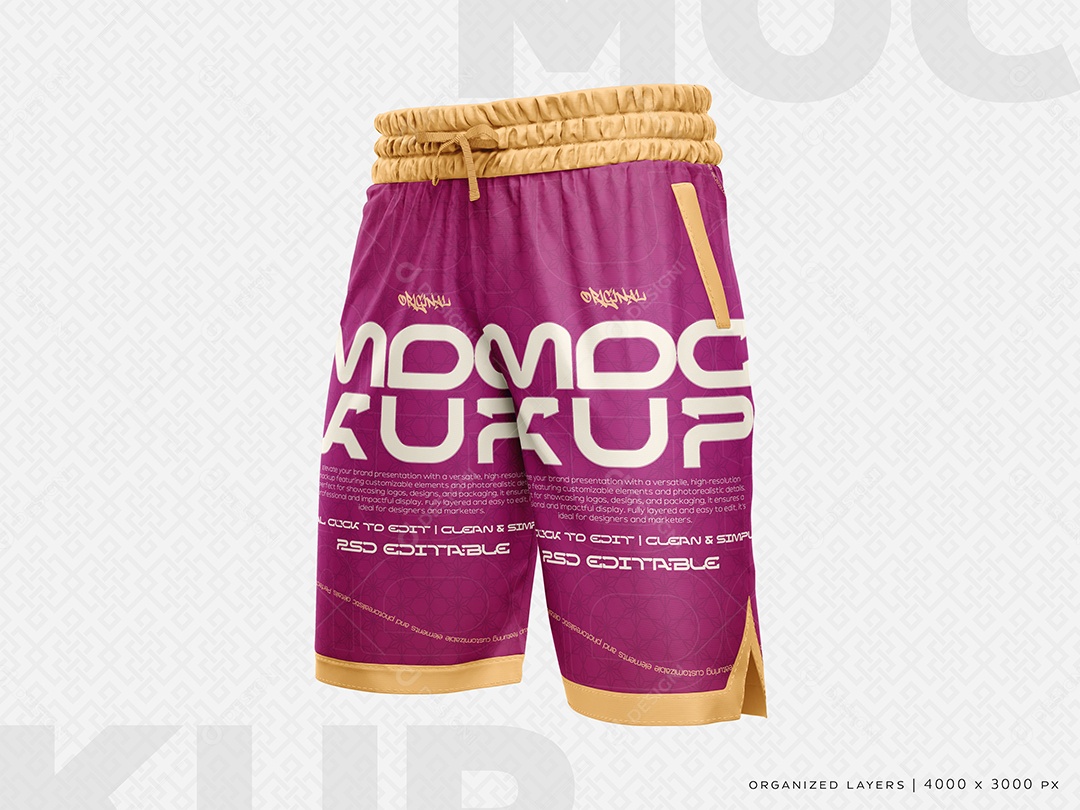Bermuda de Basquete Mockup PSD Editável