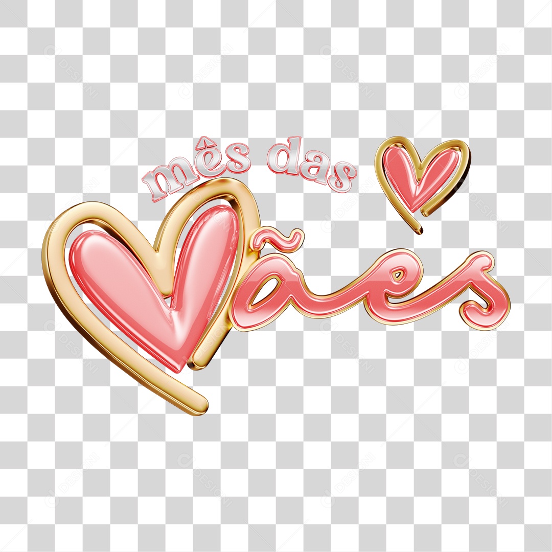 Selo 3D Mês das Mães PNG Transparente