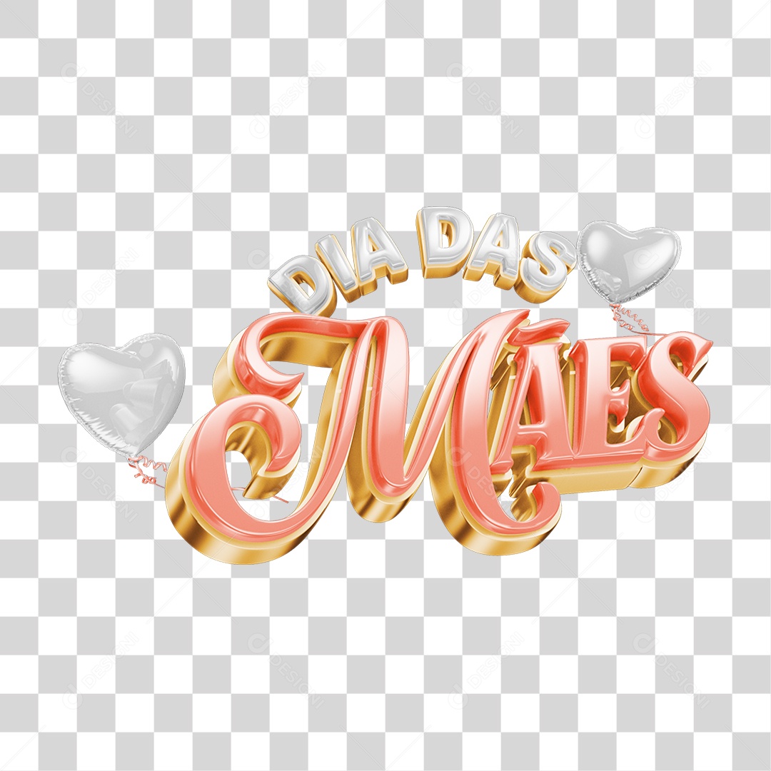 Selo 3D Dia das Mães PNG Transparente