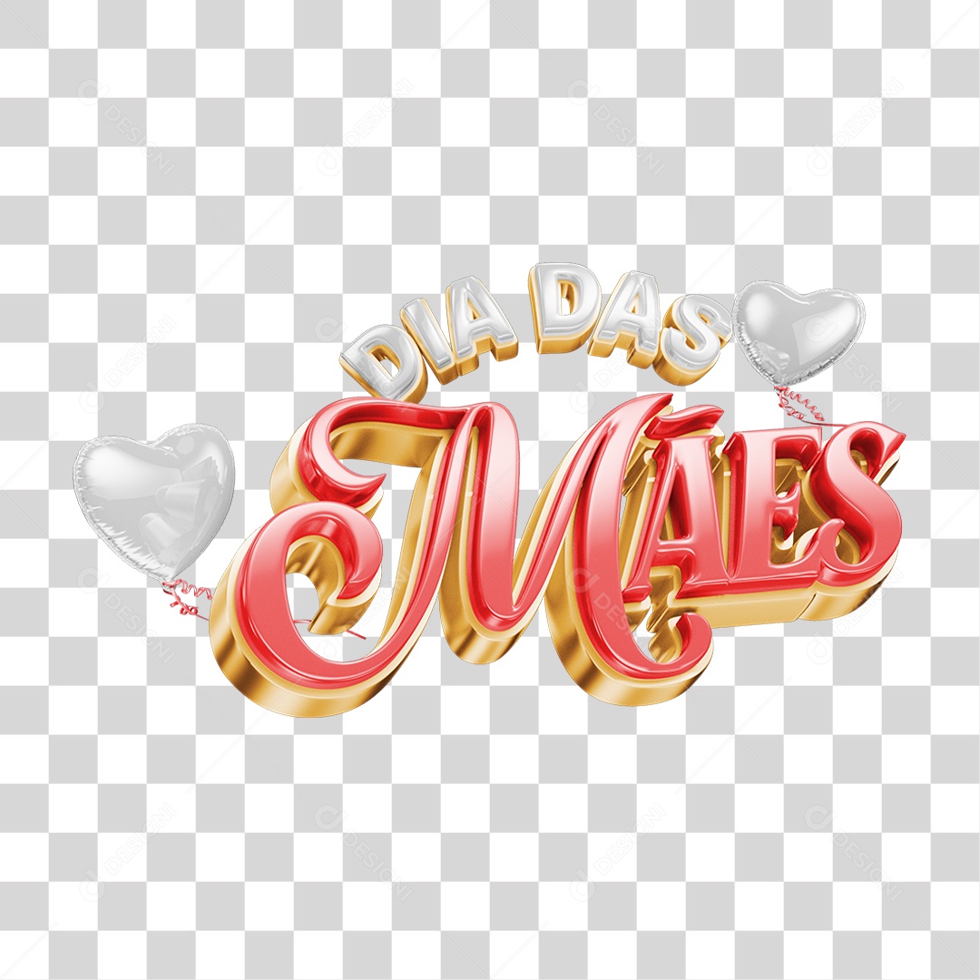 Selo 3D Dia das Mães PNG Transparente