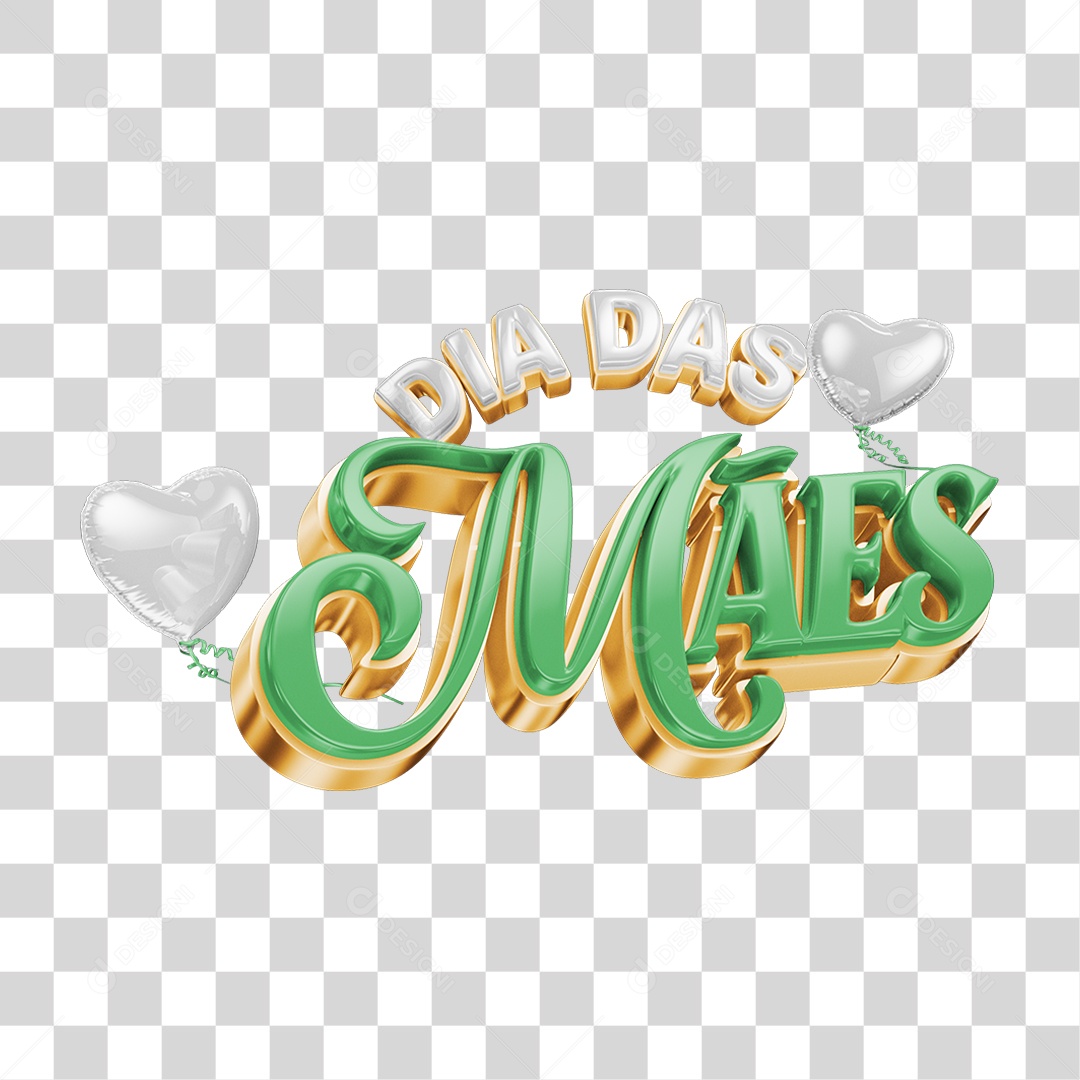 Selo 3D Dia das Mães PNG Transparente