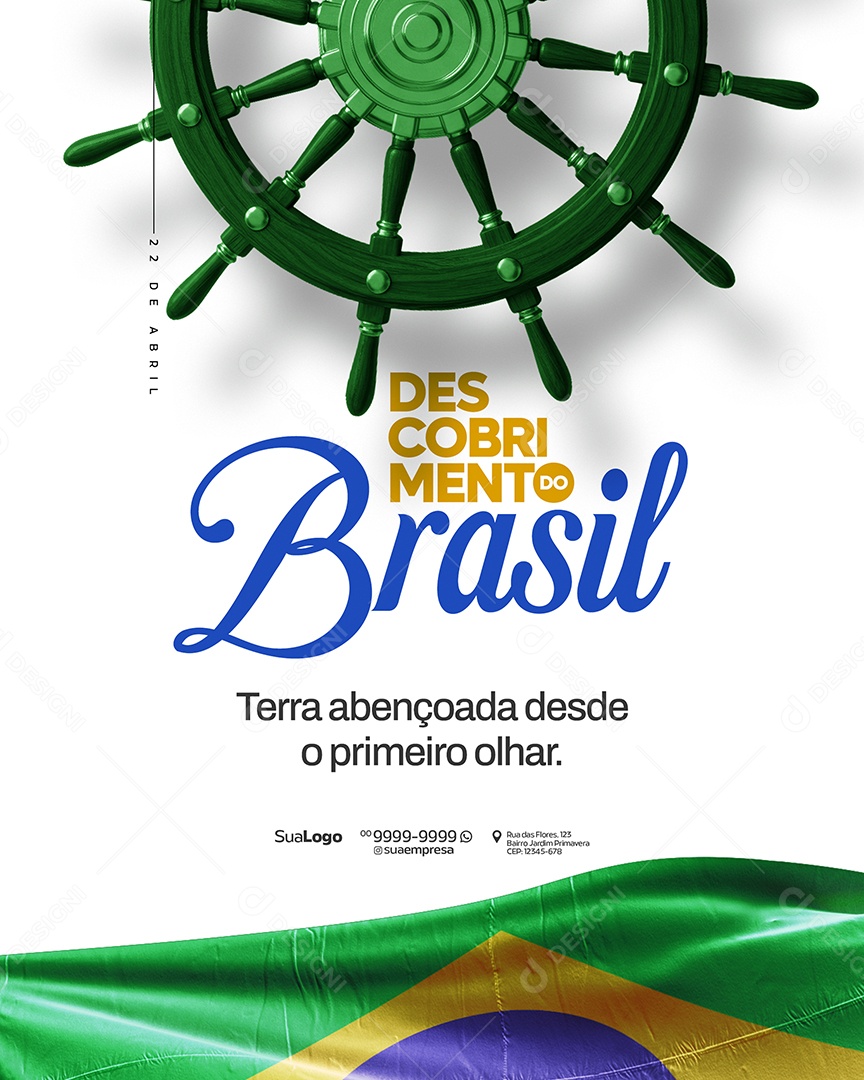 Dia do Descobrimento do Brasil 22 de Abril Social Media PSD Editável