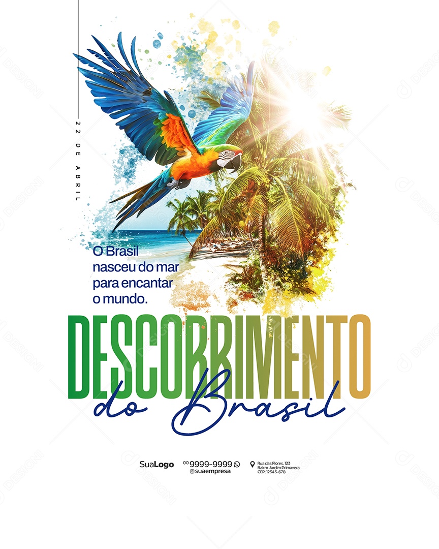 Dia do Descobrimento do Brasil 22 de Abril Social Media PSD Editável