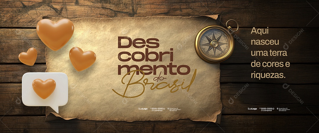 Carrossel Dia do Descobrimento do Brasil 22 de Abril Social Media PSD Editável