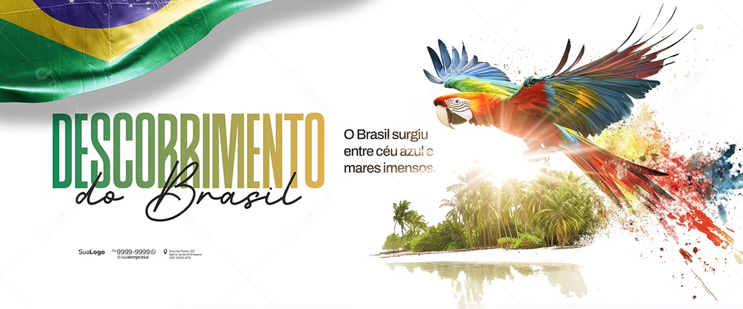 Carrossel Dia do Descobrimento do Brasil 22 de Abril Social Media PSD Editável