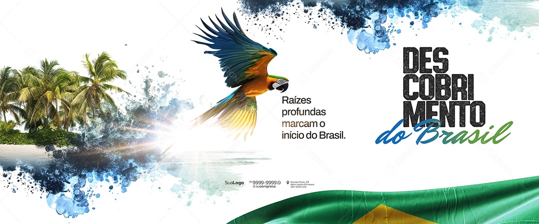 Carrossel Dia do Descobrimento do Brasil 22 de Abril Social Media PSD Editável