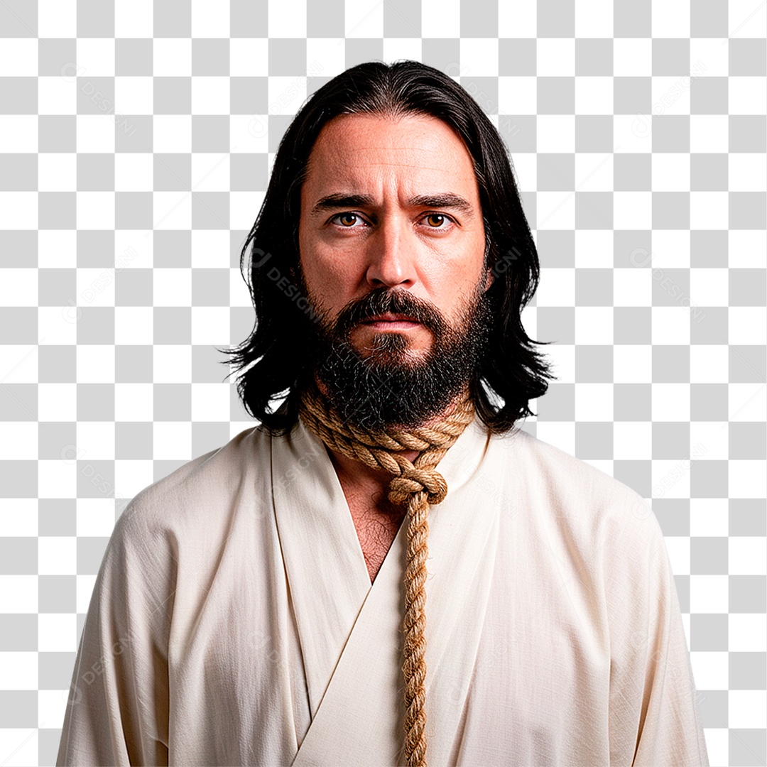 Homem com Corda no Pescoço PNG Transparente