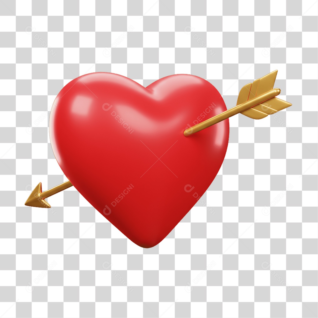 Coração com Flecha Dia dos Namorados PNG Transparente