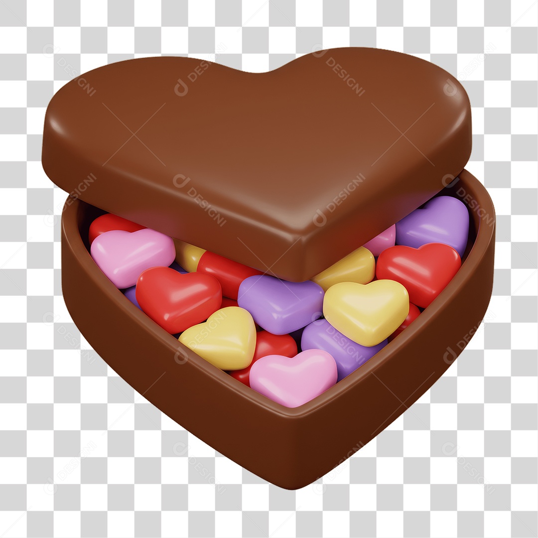 Coração de Chocolate Dia dos Namorados PNG Transparente