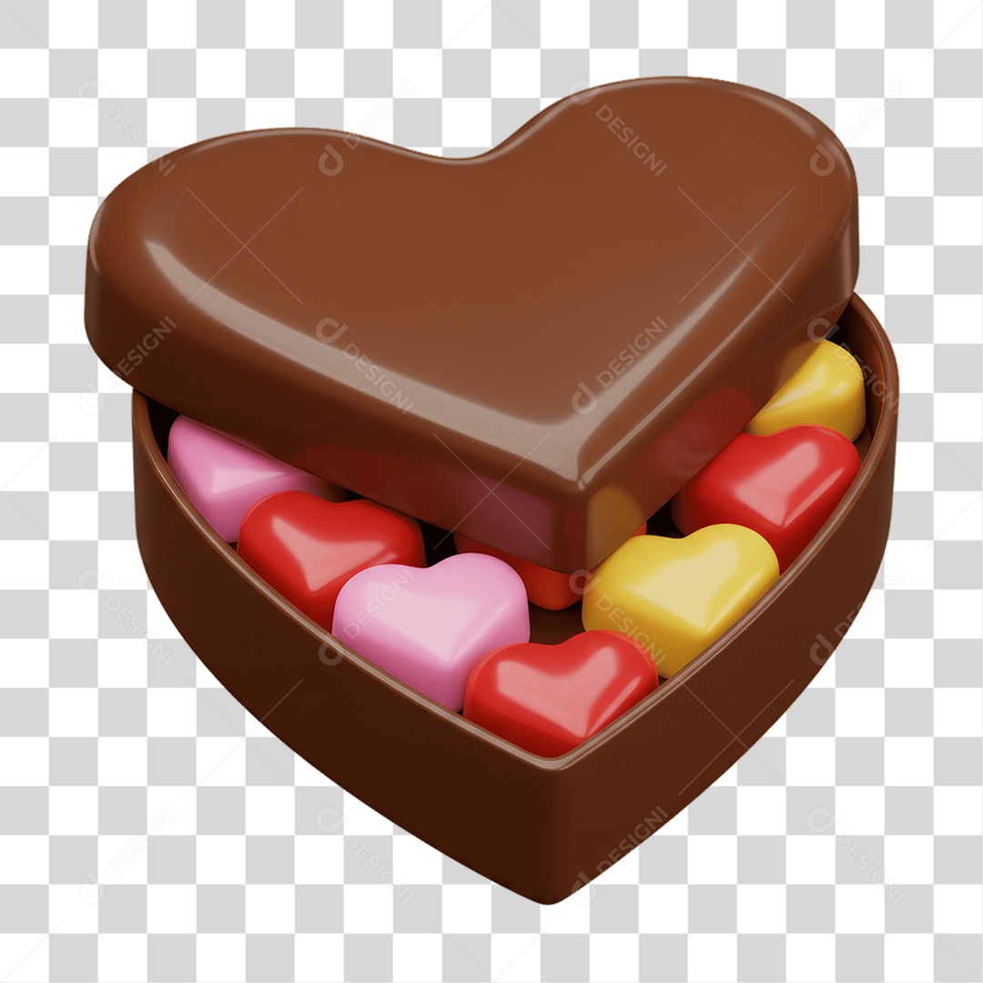 Coração de Chocolate Dia dos Namorados PNG Transparente