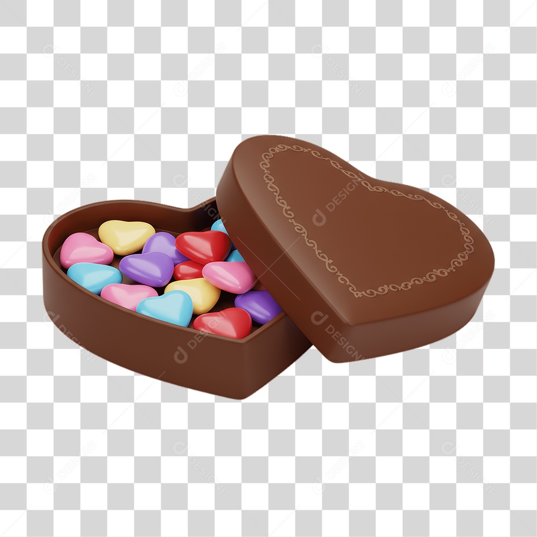 Coração de Chocolate Dia dos Namorados PNG Transparente