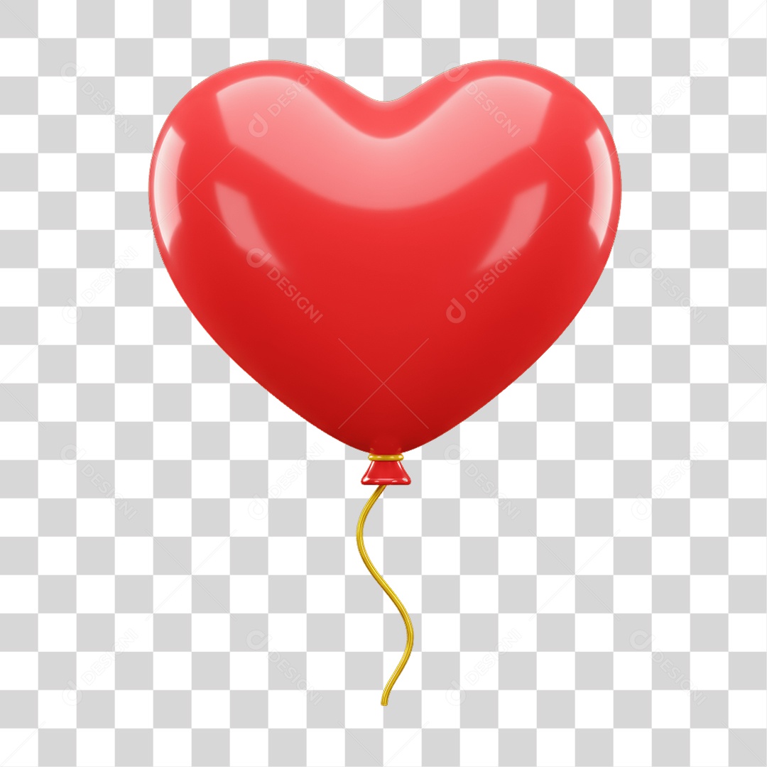 Balão de Coração Dia dos Namorados PNG Transparente