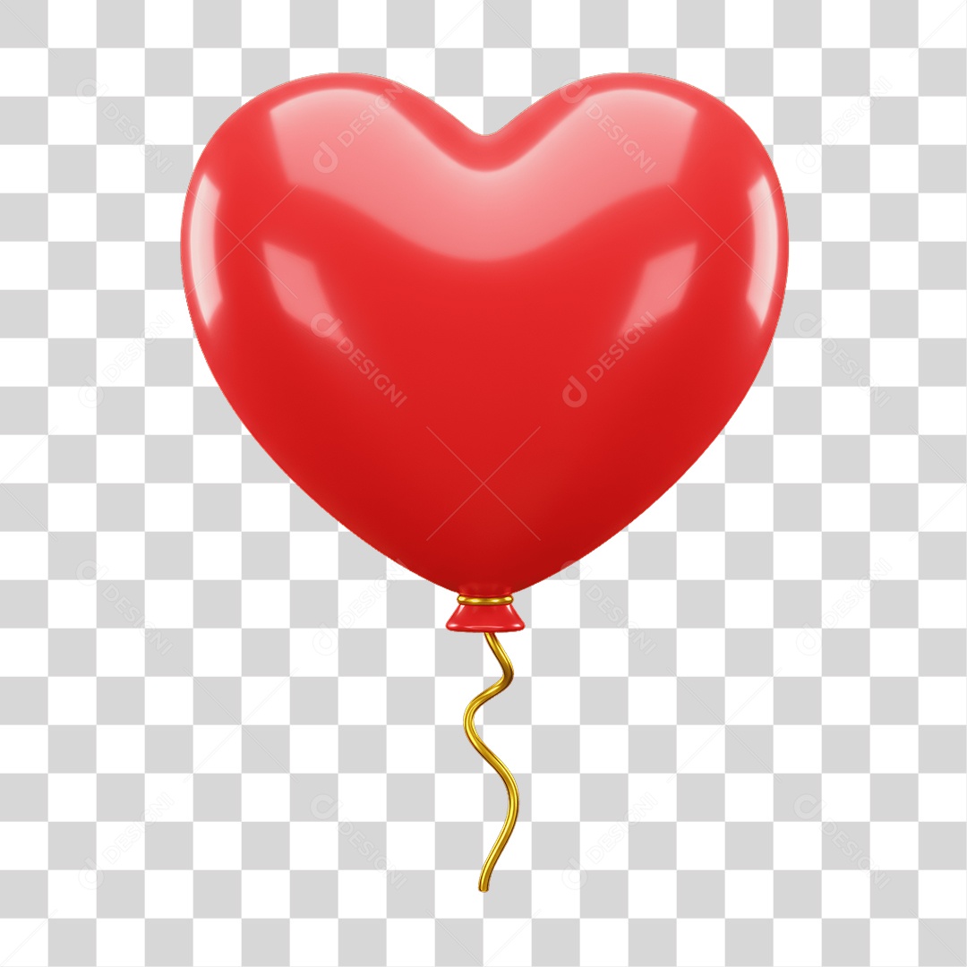 Balão de Coração Dia dos Namorados PNG Transparente