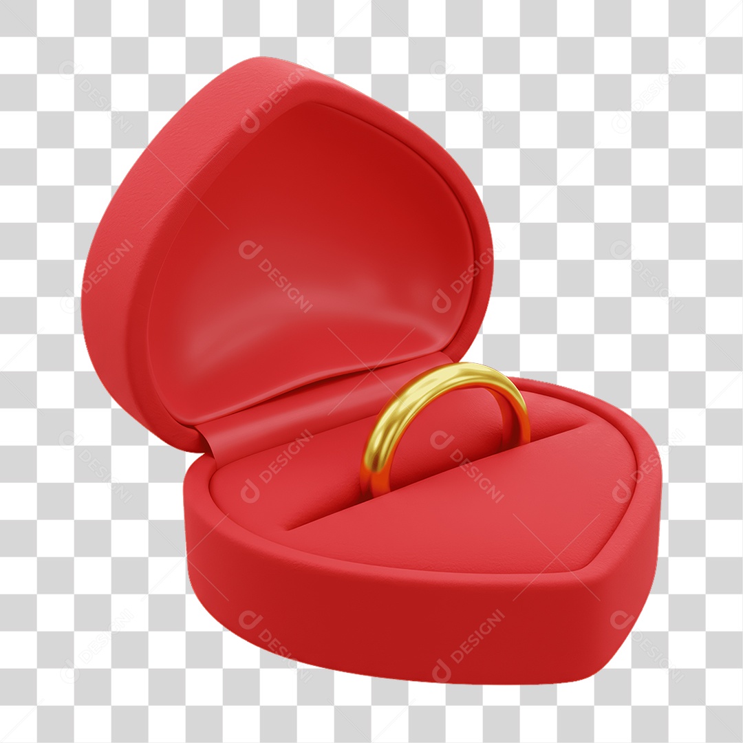 Caixinha com Anel de Presente Dia dos Namorados PNG Transparente