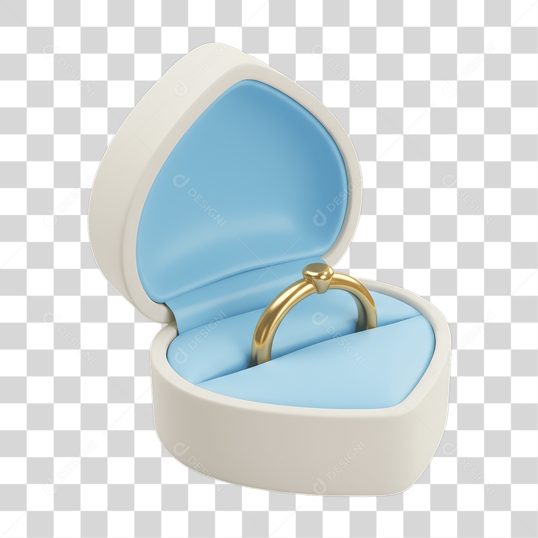 Caixinha com Anel de Presente Dia dos Namorados PNG Transparente