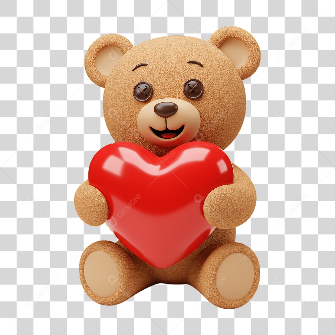 Ursinho de Presente Dia dos Namorados PNG Transparente