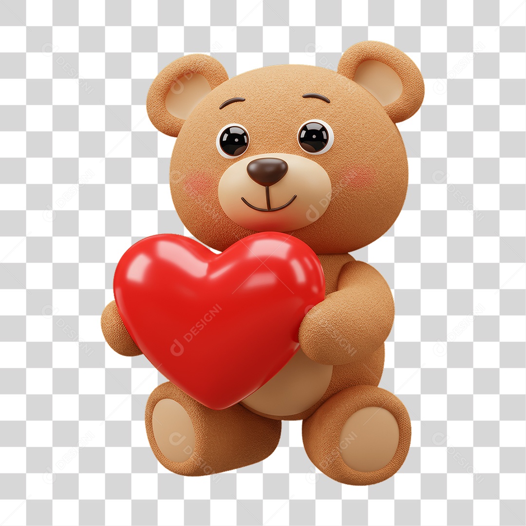 Ursinho de Presente Dia dos Namorados PNG Transparente