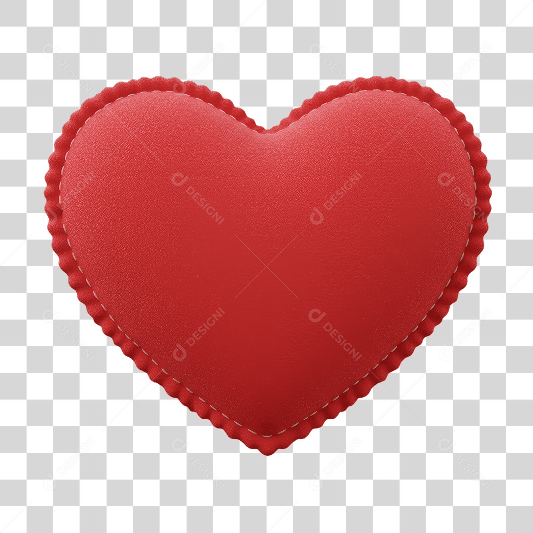 Elemento 3D Coração PNG Transparente