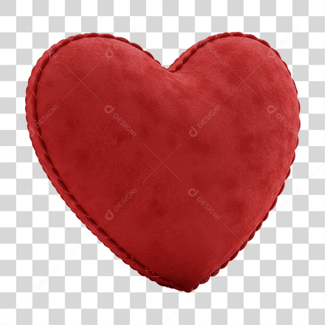 Elemento 3D Coração PNG Transparente